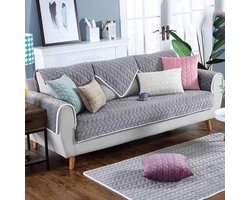 Waterdichte bankhoes voor hoekbank - Antislipbeschermhoes voor sofa I-vorm - Voor zitbanken met 1/2/3/4 zitplaatsen - Grijs