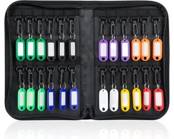 Waterdichte en brandwerende sleuteletui met 24 haken en etiketten - Draagbaar sleutelopbergboek voor kantoren en hotels