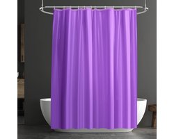 Waterdichte en Schimmelbestendige Douchegordijn van PEVA, Inclusief 12 Haakjes, 180 x 180cm, Paars, Ideaal voor Badkamer en Douchecabine
