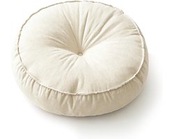 Waterdichte en Weerbestendige Rond Zitkussen voor Binnen en Buiten - Hoogte 10 cm, Diameter 45 cm, Perfect voor Thuis, Tuin en Vloergebruik (Crème)