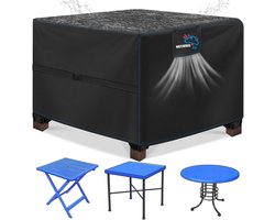 Waterdichte en winddichte tuinmeubelhoezen 70 x 70 cm van zware 420D Oxford stof, geschikt voor vierkante en rechthoekige tafels, met luchtventiel en weerbestendige bescherming