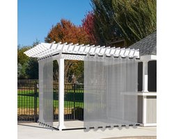 Waterdichte grijze transparante gordijnen - Buitengordijnen voor patio privacy lichtfiltering - Binnen- en buitenscheidingswand voor terras veranda tuinhuisje dek
