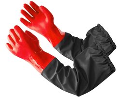 Waterdichte handschoenen voor vijveronderhoud - lange rubberen handschoenen met ellebooglengte - 25 inch afvoerreinigingshandschoenen - extra lange mouwen - geschikt voor mannen - tuinaccessoires met volledige armbedekking