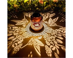Waterdichte Kolibrie Solar Hanglantaarns – Metalen Vogel LED Verlichting – Ideaal & Sierdecoratie voor Tuin, Patio en Landschap
