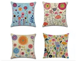 Waterdichte kussenhoes 45x45 cm – Duurzame en ademende linnen stof – Verborgen ritssluiting – geschikt voor woonkamers, balkons en tuinen.