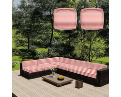 Waterdichte Kussenhoes - Terraskussenhoes Bankhoes - Buitenmeubilair Beschermen - Dubbel Gestikt UV-bestendig - 60x60x10 cm - Gestreept Oranje