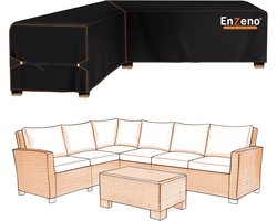 Waterdichte L-vormige Tuinbankhoes - Rotan Hoekbank Beschermhoes 420D Oxford Stof (210x140x75 cm)
