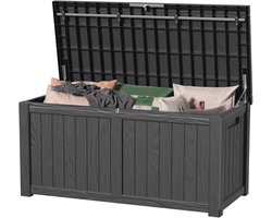 Waterdichte opbergdoos 120 Gallon voor tuin en patio, afsluitbare buitenopbergruimte voor meubels en gereedschap