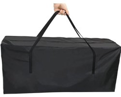 Waterdichte Opbergtas - Opbergkist Kussenbox - Kussens Opbergen - Zilver Gecoat Oxford Doek - 122x39x55cm - Zwart