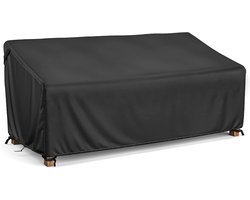 Waterdichte Outdoor Bankhoes voor Tuinmeubelen - Duurzaam en Beschermend, 600D Heavy Duty - 2-zits (134 x 66 x 63/89cm) - Zwart