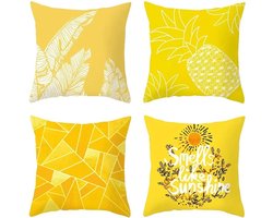 Waterdichte Outdoor Kussens - Decoratieve Kussenhoezen - Tuin en Huis - Set van 4 - 45 x 45 cm