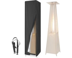 Waterdichte Oxford-stof terrasverwarmer hoes voor buitenkachels - 221 x 61 x 53 cm, zwart