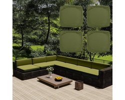 Waterdichte Patio Kussen Cover Vervanging Buitenkussen Slipcovers Voor L Sofa/Hoek Bank, Tuin Rotan Kussenhoezen Met Rits (4 pcs 65×65×10 cm,Grey Green)