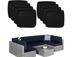 Waterdichte patio kussenhoezen set 8-delige sectionele rotan sofa stoel stoelhoes voor meubels rits ontwerp zwart 45 x 40 x 10 cm
