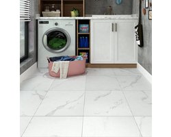 Waterdichte Peel en Stick Vloertegels, Marmer Effect, 30x30cm Zelfklevend Vinyl voor Badkamer, Keuken en Slaapkamer, Makkelijk te Installeren Tegelstickers