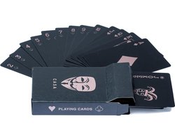 Waterdichte Speelkaarten – Luxe & Flexibel – Zwarte Speelkaarten/Pokerkaarten met Rosé Accenten