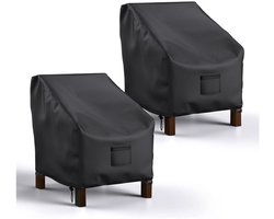 Waterdichte Stoelhoes - 2 Stuks - Tuinstoelhoes - Beschermhoes Tuinmeubelen - Hoes Tuinmeubelen - Tuinstoel Hoes - 96 x 79 x 74 cm - Voor Buiten In De Tuin, Balkon Of Terras - Zwart - 210D Oxford-doek - Waterdichte - Duurzaam
