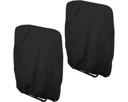Waterdichte Stoelhoes - 2 stuks - Tuinstoelhoes - Beschermhoes Tuinmeubelen - Waterdichte Stoelhoes - Hoes Voor Klapstoelen - Hoes Tuinmeubelen - Tuinstoel Hoes - 71x20/34x110cm - Voor Buiten In De Tuin, Balkon Of Terras - Zwart - 210D Oxford-doek -