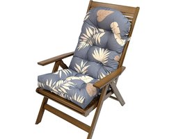 Waterdichte Stoelkussens - Buitenmeubilair Kussens - Ontspannen Buiten - Ademende Zachte Stof - 110x50cm - Grijze Bladeren