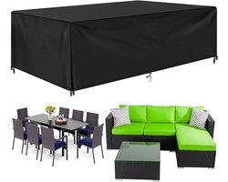 Waterdichte tuinhoes - Terrastafel beschermhoes - Meubels beschermen - 420D Oxford stof - 355 x 200 x 70 cm - Zwart