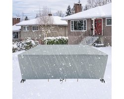 Waterdichte Tuinmeubelhoes - Beschermhoes Tuinset - Meubels Beschermen - 420D Oxford PVC Coating - 195x100x55 cm - Zwart/Zilver-Grijs