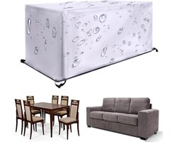 Waterdichte Tuinmeubelhoes - Terrasmeubelhoes Beschermhoes - Meubels Beschermen - 420D Oxford Stof - 250 x 190 x 85 cm - Zilver