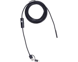 Waterdichte USB Type C 3-in-1 endoscoopcamera met verlichting en 5 meter kabel voor eenvoudige inspectie en nauwkeurige beeldvorming in moeilijk bereikbare ruimtes