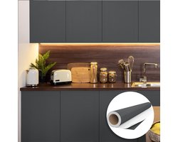 Waterdichte vinyl zelfklevende rol per meter - Afwasbare sticker voor keuken, meubels, kasten, deuren - 60 cm x 1 m - Stormgrijs