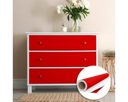 Waterdichte vinyl zelfklevende rol per meter - Afwasbare sticker voor keuken, meubels, kasten, deuren - 60 cm x 2 m - Tomatenrood