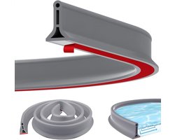 Waterdichte zelfklevende doucheparapet van 4 cm hoog, rubberen rand voor douche, wastafel en bad, grijs, eenvoudig te installeren