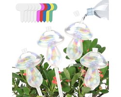 Waterdispenser met Zelfbewatering voor Planten - 4 Glazen Ballen en 10 Plantenlabels