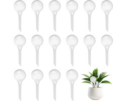 Waterdispenser voor Planten, 70 ml, 16 Stuks Irrigatieballen, Transparant Ontwerp, Planten Water geven, Bloempotten, Hangplanten, Tuinaccessoires, Binnenplanten, 13 x 5 cm