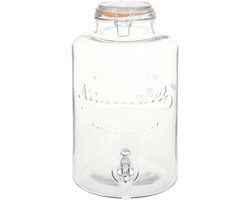 Waterdispenser XXL 8L - Glazen Drinkenhouder met Kraan voor Feestjes en Barbecues