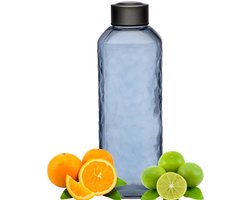 waterfles, 1 liter, 1,6 liter, glazen fles met deksel, Melk- en sapkaraf van glas, Karaf Waterkan (BLAUW 1 Liter)