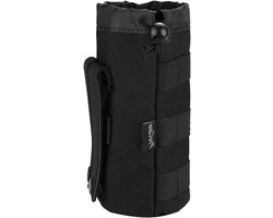 Waterfles draagtas met Molle systeem, verstelbaar trekkoord, draagbare drinkfles opbergtas - zwart, outdoor accessoire voor hydratatie - Vaderdagcadeau