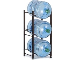 Waterfles Houder - Opslag Rack - Water Koeler - Rubberen Voetjes - 3 Lagen - Donkerbruin