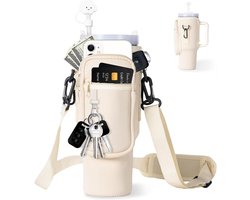 Waterfles Houder Tas - Waterfles Mouw met Verstelbare Schouderriem - Draagtas voor Waterfles - Met Telefoonvak - Ontwerp met Meerdere Vakken - Voor Stanley 40 OZ Drinkbeker - Voor Wandelen Camping - Reizen Sport