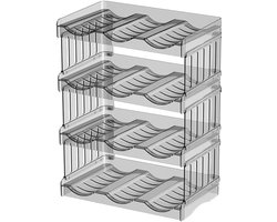 waterfles organizer afneembare wijn drinkbeker plastic koelkast fles opbergrek drogen houder vrijstaande kan transparante containers voor kast koelkast voorraadkast 4 stuks elk rek 3