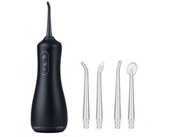 Waterflosser - 330ML TANK - Monddouche - Water Flosser - Draadloos en Oplaadbaar - Opzetstukjes - 3 Standen - Krachtig - Zwart