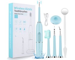 Waterflosser - Monddouche - 5 Modus & LED-verlichting + USB Type-C Opladen - 1 Stuks - Voor Volwassenen Kinderen en Huisdieren Oceaanblauw