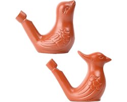 Waterfluitjes Set - Keramische Vogels - Buitenactiviteiten Speelgoed - Traditionele Productie - 7cm Groot - Terracotta