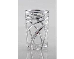 Waterglazen - Set van 12 stuks - 16CL - Waterglas - Drinkglazen - Luxe waterglazen - Zilveren design