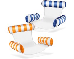 Waterhangmat - 2 stuks - Luchtbed - Hangmat - Water Stoel - Luchtmatras Zwembad - Waterspeelgoed - Lekker Dobberen in het Water - 120x105cm