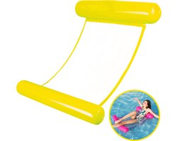 Waterhangmat Geel - Luchtbed Zwembad - Zwemband voor Volwassenen en Kinderen - Opblaasband - Opblaasbare Zwemband - Zwemring - Zwembad Speelgoed - 128 x 80 cm - Vanaf 3 Jaar