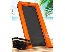 Waterhangmat - Luchtbed zwembad - Ontspannen in water - Nylon net oppervlak - 180 x 65 cm - Oranje