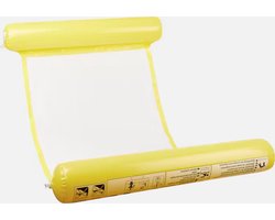 Waterhangmat - Opblaasbaar lounge luchtbed – hoofdsteun - Zwembad luchtbed - Water hangmat - hangmat - zwemmen - waterspeelgoed - zwembad spelletjes - Geel