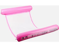 Waterhangmat - Opblaasbaar lounge luchtbed – hoofdsteun - Zwembad luchtbed - Water hangmat - hangmat - zwemmen - waterspeelgoed - zwembad spelletjes - Roze