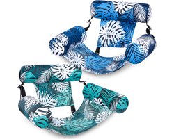 Waterhangmat - Pool Luchtbad – Zwembadspeelgoed – Comfortabel en Stevig Watermatras – Compact & Lichtgewicht – Geschikt voor Zwembaden, Stranden en Meren – 76x35x60 cm – 2-Pack