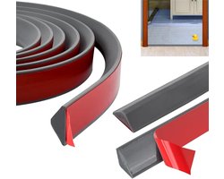 Waterhouder zelfklevend 200 cm 3 cm grijs - Waterbarrière voor douches, balkon, keuken en badkamer - Makkelijk te installeren - Voorkomt wateroverlast