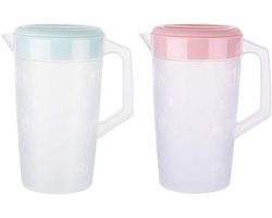 Waterkan en Sapkan - Geschikt voor Dranken - 2 Stuks - Kunststof - 2000 ml
